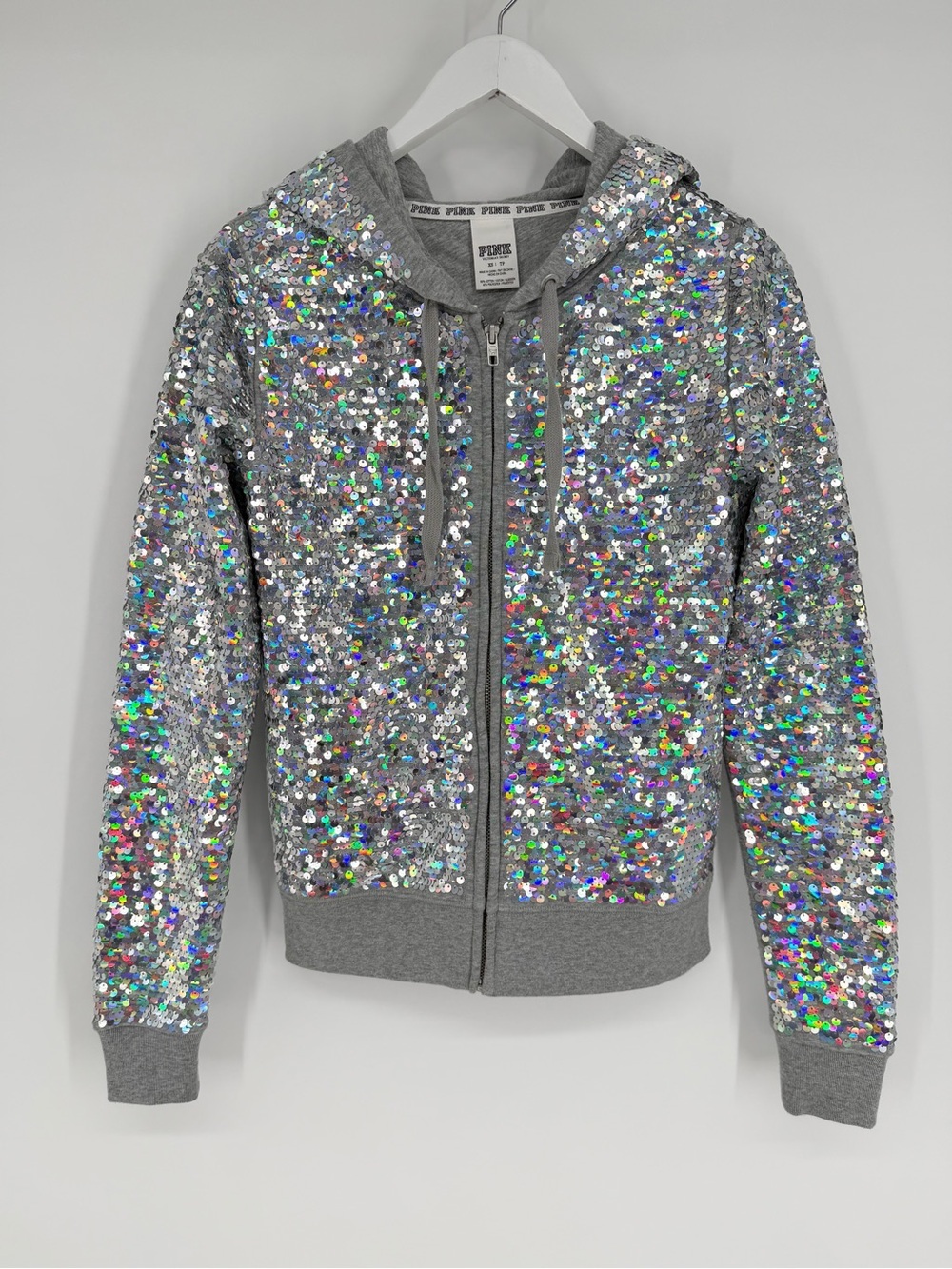 Pink Victorias Secret Sequin Hoodie Fashion Show 2013